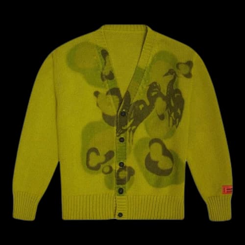 Heron Preston Heavy Knit Cardigan 'Camo Green'