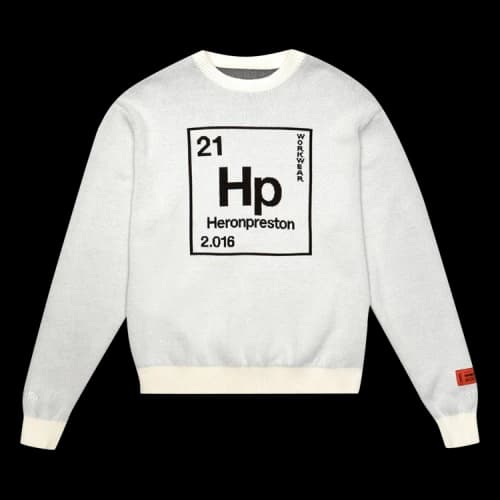 Heron Preston Jacquard Knit Crewneck 'Cream/Black'