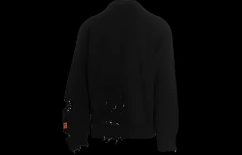 Heron Preston Shredded Knit Crewneck Black/White