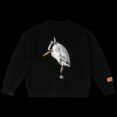 Heron Preston Intarsia Knit Wool Blend Jumper 'Black/Grey'
