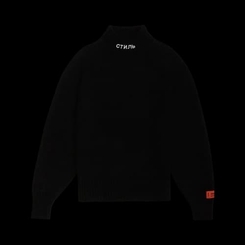 HERON PRESTON CTNMB Heavy Knit Turtleneck Sweaters 'Black White'