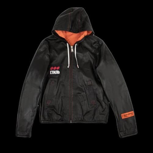 Heron Preston Leather Oversized Jacket 'Black'