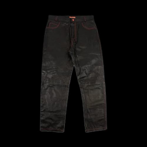 Heron Preston Leather Straight Leg Pants 'Black'