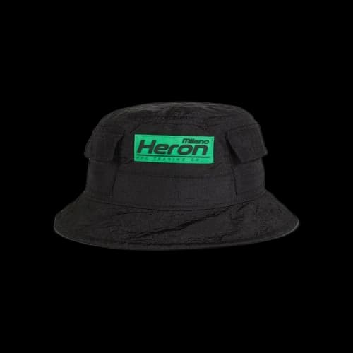 Heron Preston HP Trading Crinkle Bucket Hat 'Black/Green'