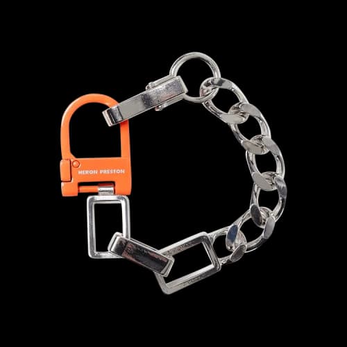 Heron Preston Multi Chain Square Bracelet 'Silver/Orange'