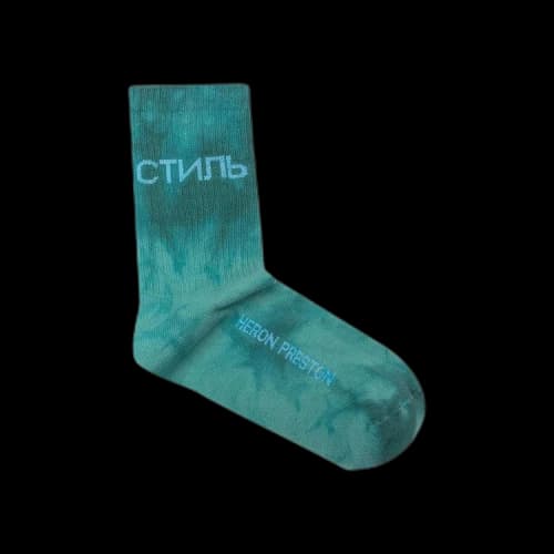 Heron Preston CTNMB Long Tye Dye Socks 'Petrol/White'