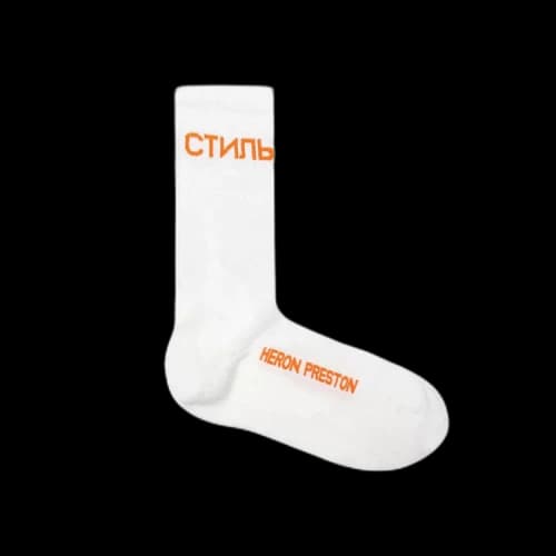Heron Preston CTNMB Long Socks 'White/Orange'