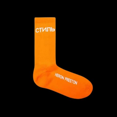Heron Preston CTNMB Long Socks 'Orange/White'