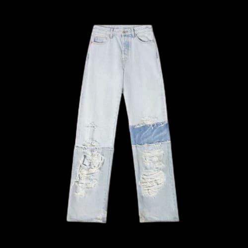 Heron Preston Patchwork Straight Leg Jeans 'Layered Treat'