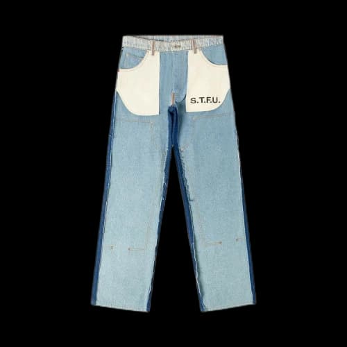 Heron Preston Washed Insideout Carpenter Pants 'Indigo/Black'