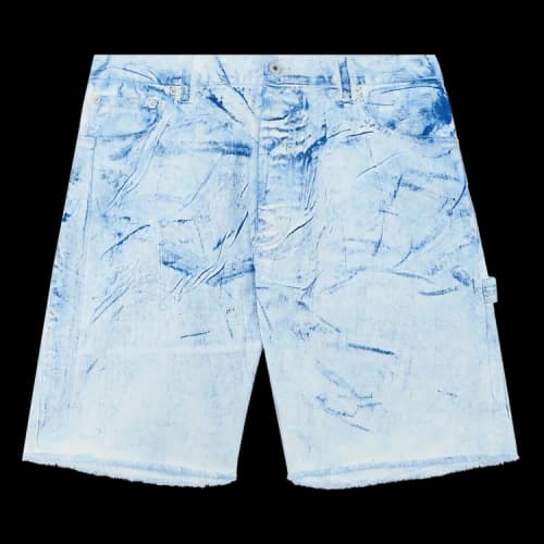 Heron Preston Overdyed Spray Canvas Shorts 'Blue'