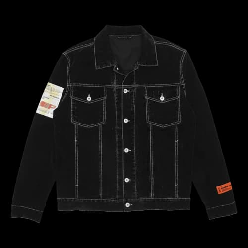 Heron Preston Label Flock Reg Jacket 'Black'
