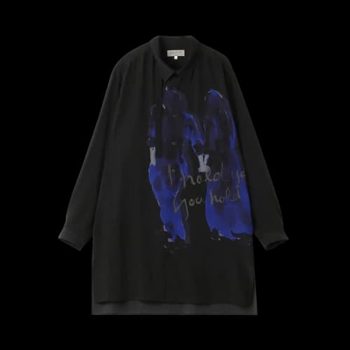 Yohji Yamamoto G-Holding Hands Long Tab Blouse 'Black'