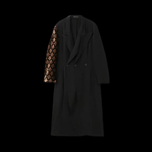 Yohji Yamamoto I-Lily Embroidered Sleeve Dress Coat 'Black'
