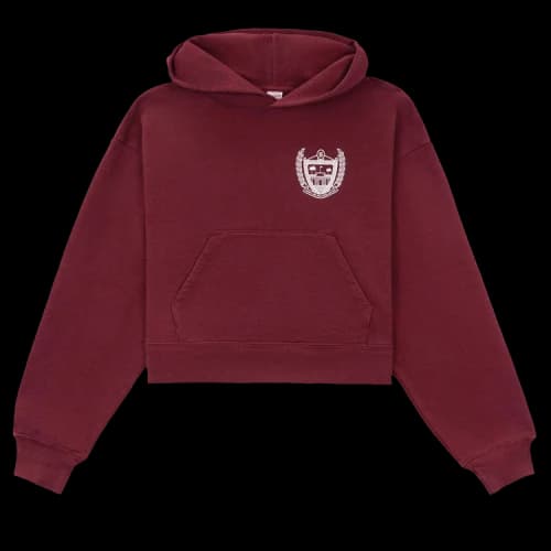 Sporty & Rich Beverly Hills Cropped Hoodie 'Merlot'