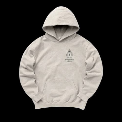 Sporty & Rich Crown Hoodie 'Heather Oatmeal'