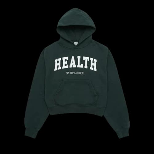 Sporty & Rich Ivy Cropped Hoodie 'Forest'