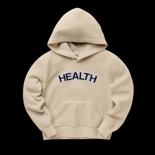 Sporty & Rich Sherpa Fleece Cropped Hoodie 'Cream'