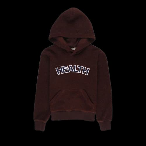 Sporty & Rich Sherpa Fleece Cropped Hoodie 'Chocolate'