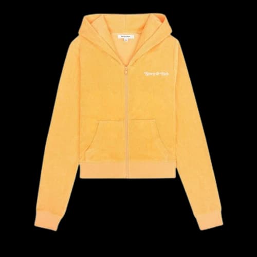 Sporty & Rich NY Tennis Club Terry Zip Hoodie 'Saffron/White'
