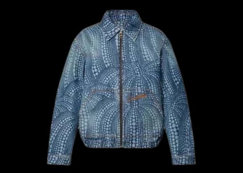 Louis Vuitton x Yayoi Kusama All-Over Pumpkin Brand-Embroidered Denim Jacket Blue
