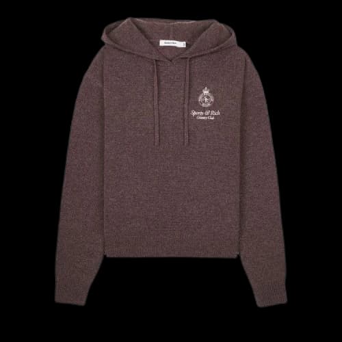 Sporty & Rich Crown Cashmere Hoodie 'Brown'