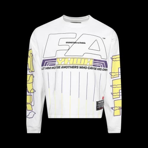 RIVINGTON roi Rebis His Own Racing Long-Sleeve Tee 'Optic White'