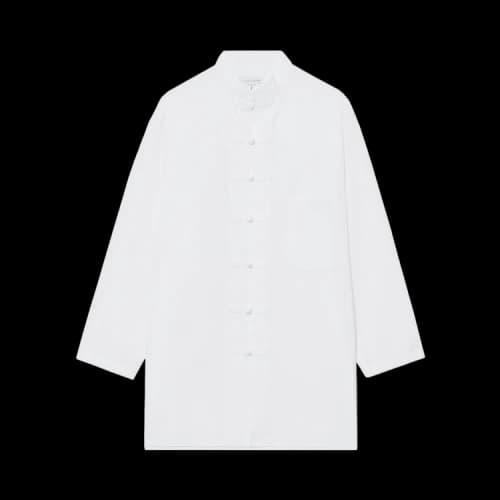 Yohji Yamamoto Chain Stitch Broad Mandarin Collar Blouse 'White'