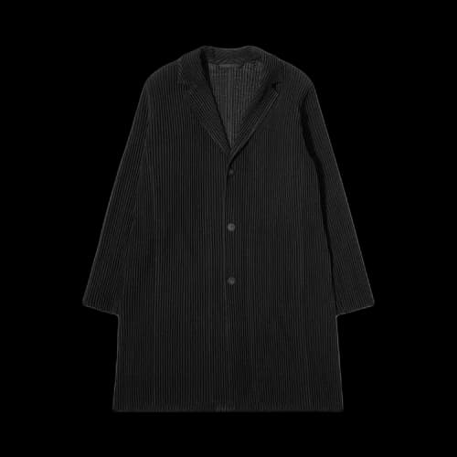 Homme Plissé Issey Miyake Cardigan with Notched Lapels 'Black'