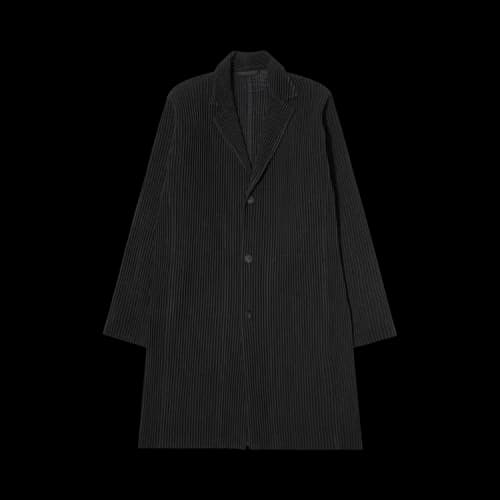 Homme Plissé Issey Miyake Pleated Single Breasted Jacket 'Black'