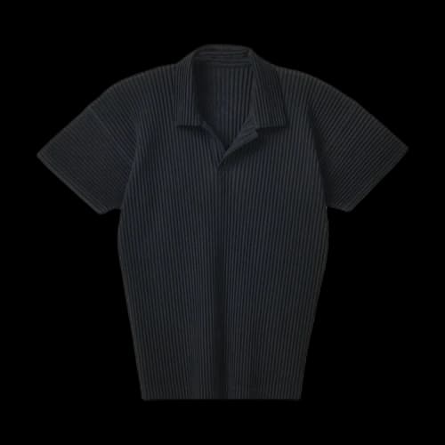 Homme Plissé Issey Miyake Pleated Polo Shirt 'Black'
