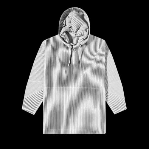 Homme Plissé Issey Miyake Pleated Popover Hoodie 'Frosty Grey'