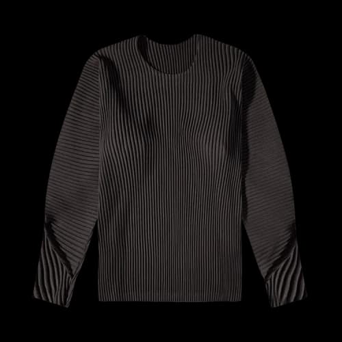 Homme Plissé Issey Miyake Long-Sleeve Arc Pleated Tee 'Coke Grey'