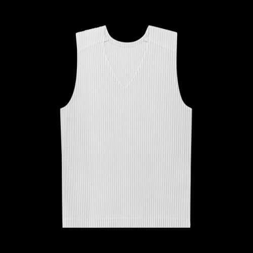 Homme Plissé Issey Miyake V Neck Sleeveless Vest 'Light Grey'
