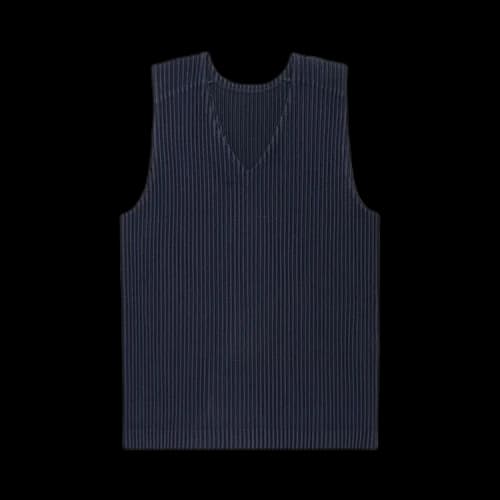 Homme Plissé Issey Miyake V Neck Sleeveless Vest 'Navy'