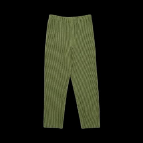 Issey Miyake Pleats Slim Fit Pants 'Olive'