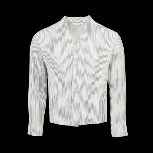 Homme Plissé Issey Miyake Tweed Pleats Shirt 'Ivory'
