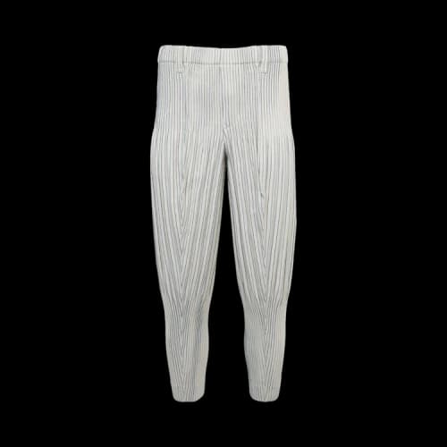 Homme Plissé Issey Miyake Tweed Pleats Pants 'Ivory'