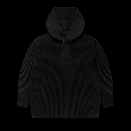 Homme Plissé Issey Miyake Pleated Hoodie 'Black'