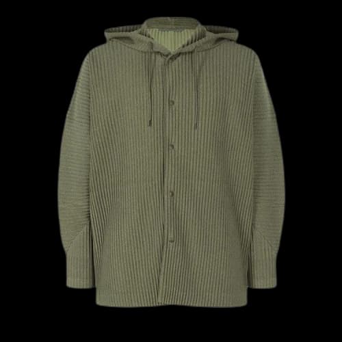 Homme Plissé Issey Miyake Heather Pleats Knitted Jacket 'Khaki'