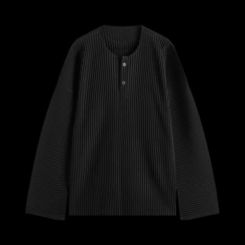 Homme Plissé Issey Miyake MC February Casual Long-Sleeve Shirt 'Black'