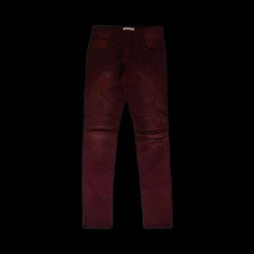 Balmain Distressed Denim Pants 'Burgundy'