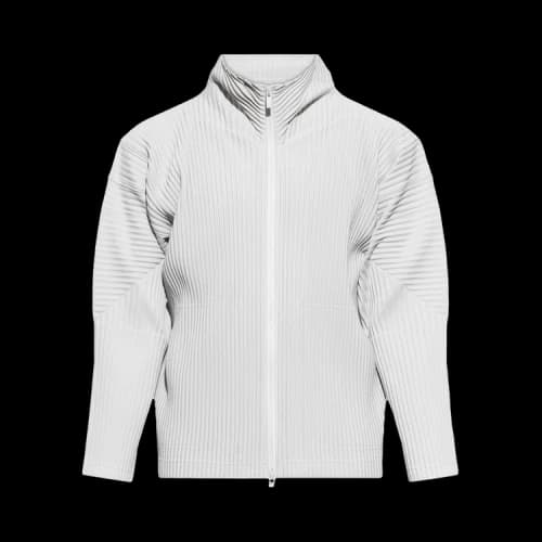 Homme Plissé Issey Miyake Basics Zip-Up Cardigan 'Light Grey'