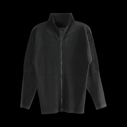 Homme Plissé Issey Miyake Basics Zip Up Cardigan 'Black'