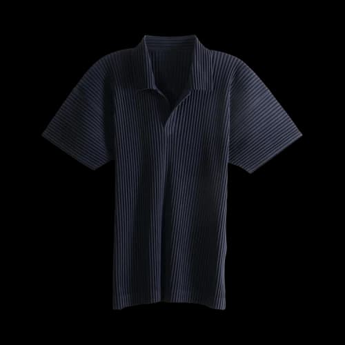 Homme Plissé Issey Miyake Basics Polo Shirt 'Navy'