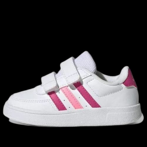 (TD) adidas Breaknet Lifestyle Court Two-Strap Hook-and-Loop 'White Pink'