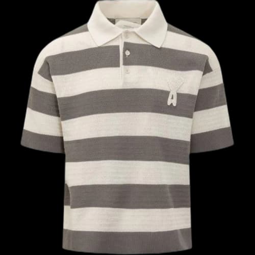 Amiparis Paris Striped Knitted Polo Shirt