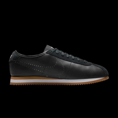 Nike Cortez Leather Black White Gum Perforated Swoosh (Women's)