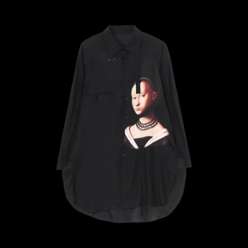 Yohji Yamamoto Young Girl Printed Shirt 'Black'