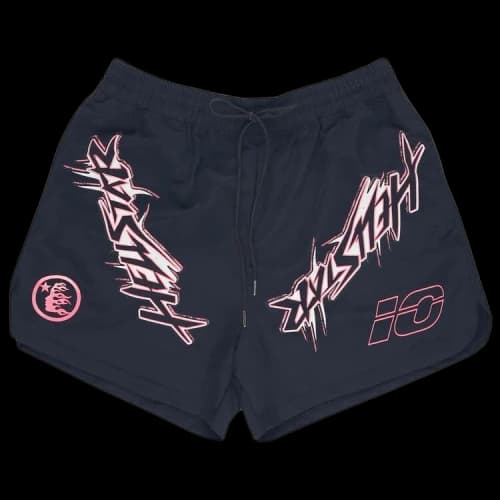 Hellstar Waxed Nylon Athletic Shorts 'Black'